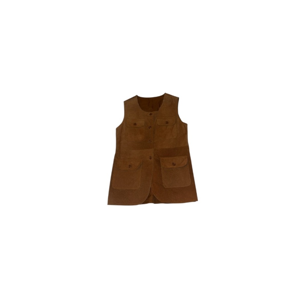 Vintage Brown Suede Utility Vest - Women’s Size Medium
